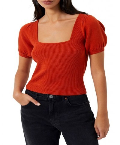 Women's Jaida Babysoft Square-Neck Sweater Red $16.13 Sweaters