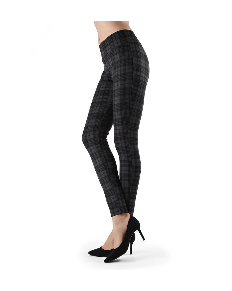 Evanesce Plaid Shaping Women's Leggings Dark Gray $36.04 Pants