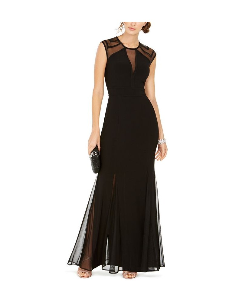 Petite Geo Illusion Gown Black $58.38 Dresses