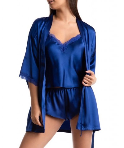 Women's Flirty Gems Wrap Robe Cami & Shorts Pajama Set Blue $20.00 Sleepwear