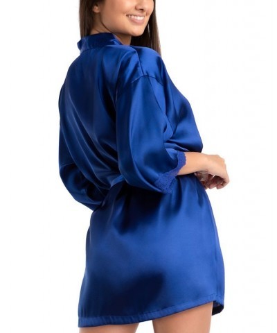 Women's Flirty Gems Wrap Robe Cami & Shorts Pajama Set Blue $20.00 Sleepwear