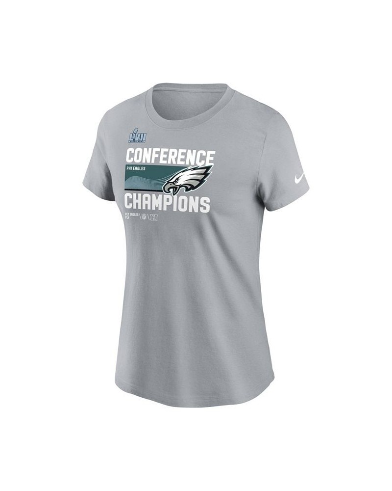 Women's Gray Philadelphia Eagles 2022 NFC Champions Trophy Collection T-shirt Gray $21.83 Tops