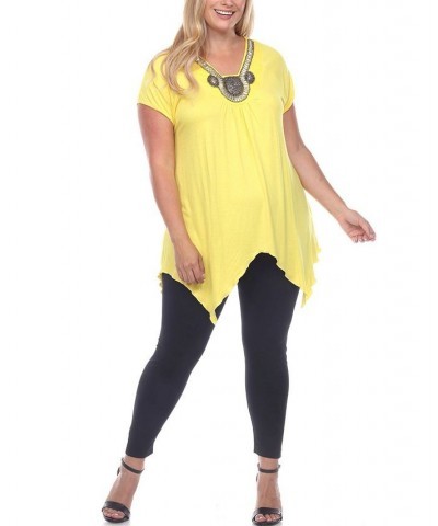 Plus Size Fenella Tunic Top Yellow $29.14 Tops