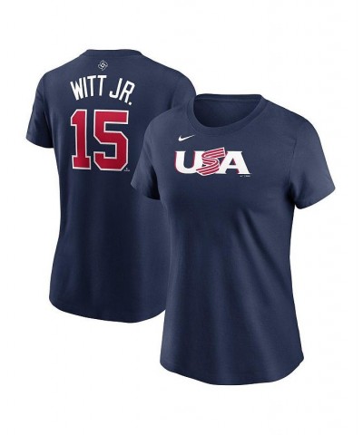 Women's Bobby Witt Jr. Navy USA Baseball 2023 World Baseball Classic Name and Number T-shirt Navy $29.49 Tops