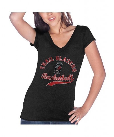 Women's Threads Damian Lillard Black Portland Trail Blazers Name & Number Tri-Blend V-Neck T-shirt Black $28.99 Tops