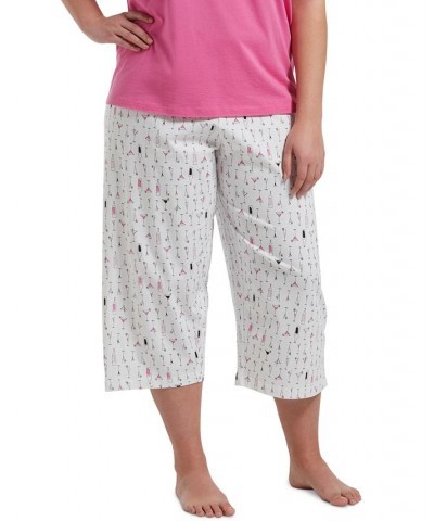 Womens Plus Size Sleepwell Printed Knit Capri Pajama Pant made with Temperature Regulating Technology Med Grey Heather $17.34...