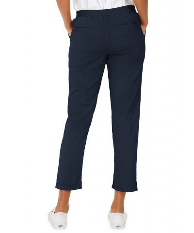 Petite Pull-On Cuffed Twill Ankle Pants Blue $20.50 Pants