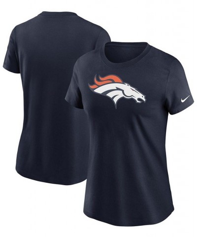 Women's Navy Denver Broncos Logo Essential T-shirt Navy $25.19 Tops