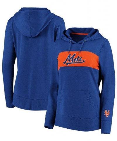 Plus Size Royal New York Mets Tri-Blend Colorblock Pullover Hoodie Royal $36.80 Sweatshirts
