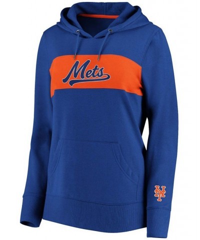 Plus Size Royal New York Mets Tri-Blend Colorblock Pullover Hoodie Royal $36.80 Sweatshirts