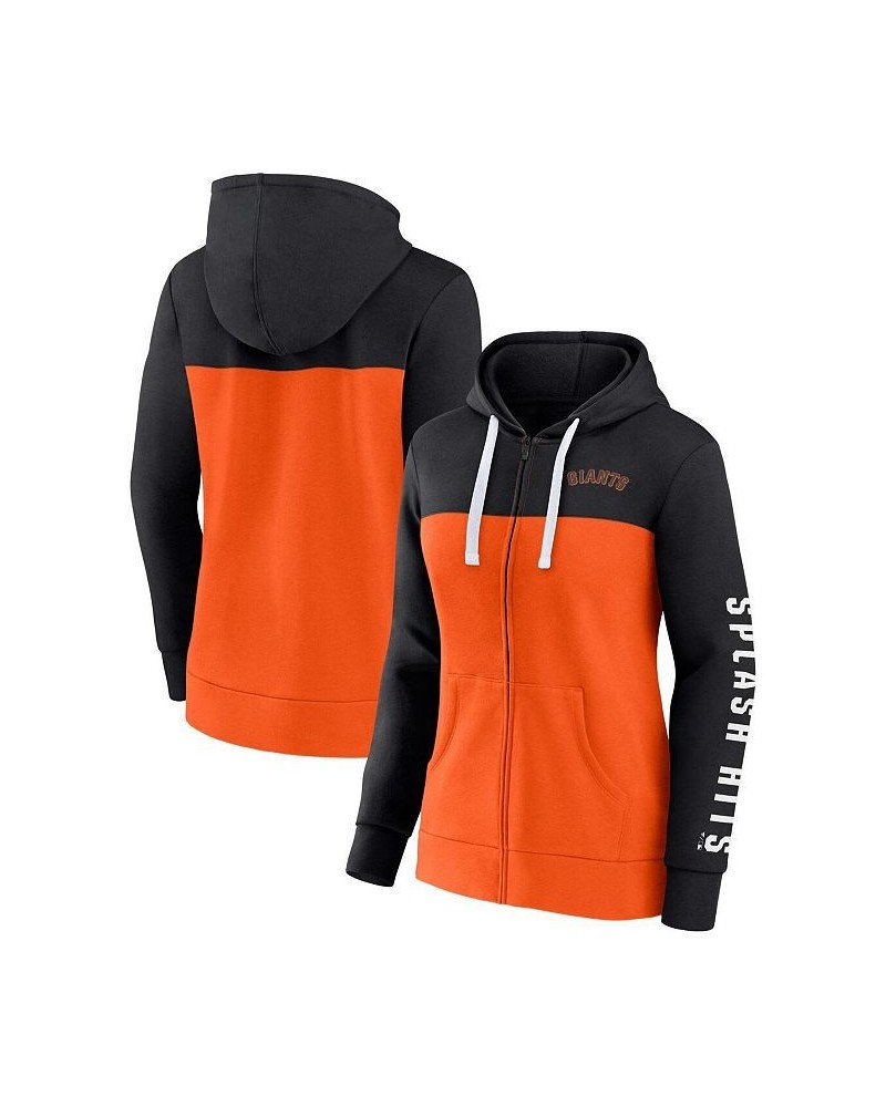 Women's Branded Black Orange San Francisco Giants Take The Field Colorblocked Hoodie Full-Zip Jacket Black, Orange $40.00 Jac...