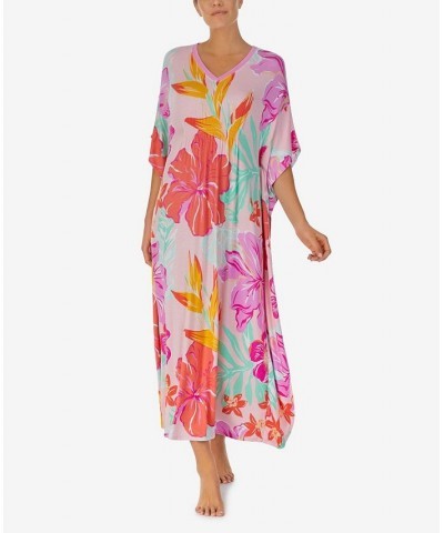 Women's Long Sleep Caftan Tropical Pink Floral $38.72 Sleepwear
