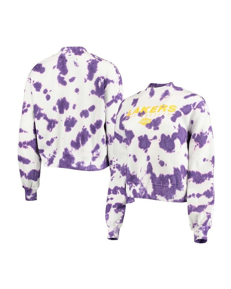 Women's Purple Los Angeles Lakers Tie-Dye Pullover Sweatshirt Purple $38.25 Sweatshirts