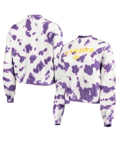 Women's Purple Los Angeles Lakers Tie-Dye Pullover Sweatshirt Purple $38.25 Sweatshirts