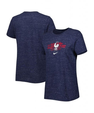Women's Navy France National Team Varsity Space-Dye T-shirt Navy $23.39 Tops