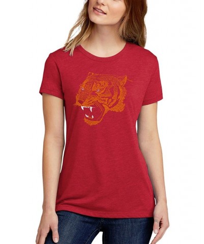 Women's Word Art Beast Mode T-Shirt Red $15.54 Tops