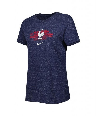 Women's Navy France National Team Varsity Space-Dye T-shirt Navy $23.39 Tops