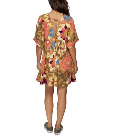 Juniors' Rosemary Floral-Print Baby-Doll Dress Chipmunk $19.65 Dresses
