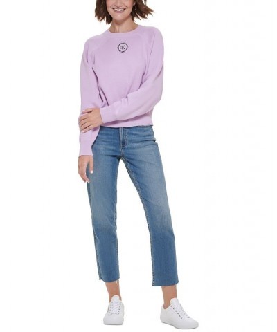 Women's Cotton Raglan-Sleeve Sweater Orchid Bloom B $27.88 Sweaters