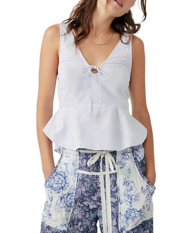 Women's Mika Striped Tank Top Blue Combo $32.38 Tops