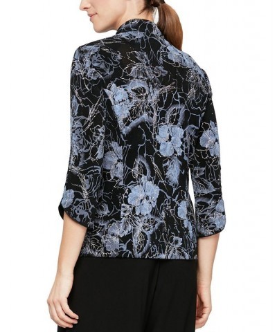 Petite Glitter Floral Jacket and Top Blk/lav $54.08 Tops