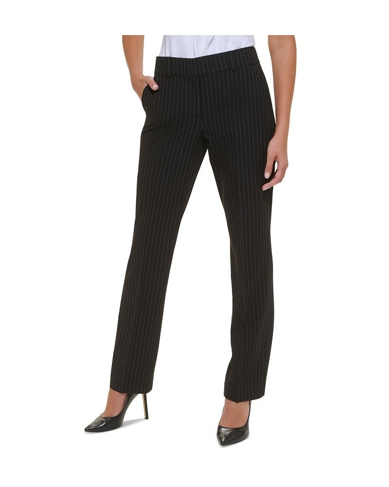 Women's Striped Sutton Straight-Leg Trousers Pinstripe $54.50 Pants