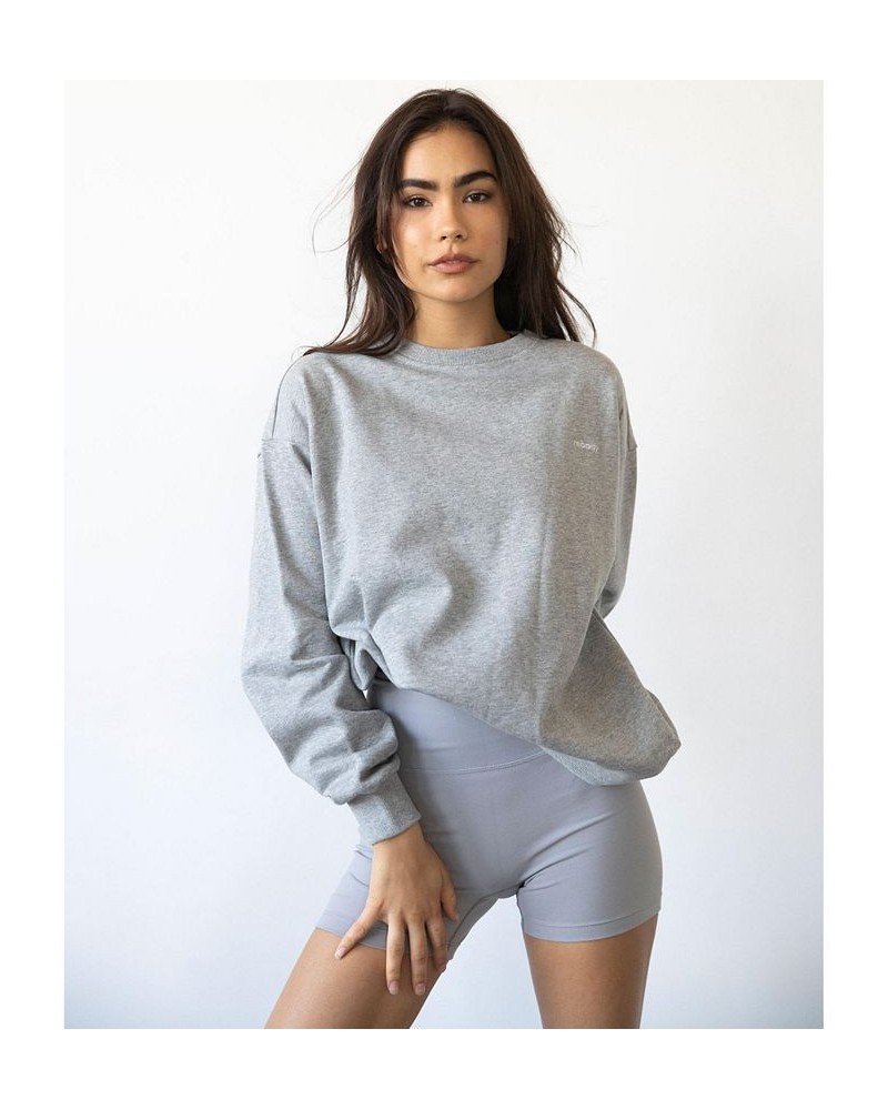 Rebody Lifestyle French Terry Sweatshirt for Women Gray $38.85 Sweatshirts