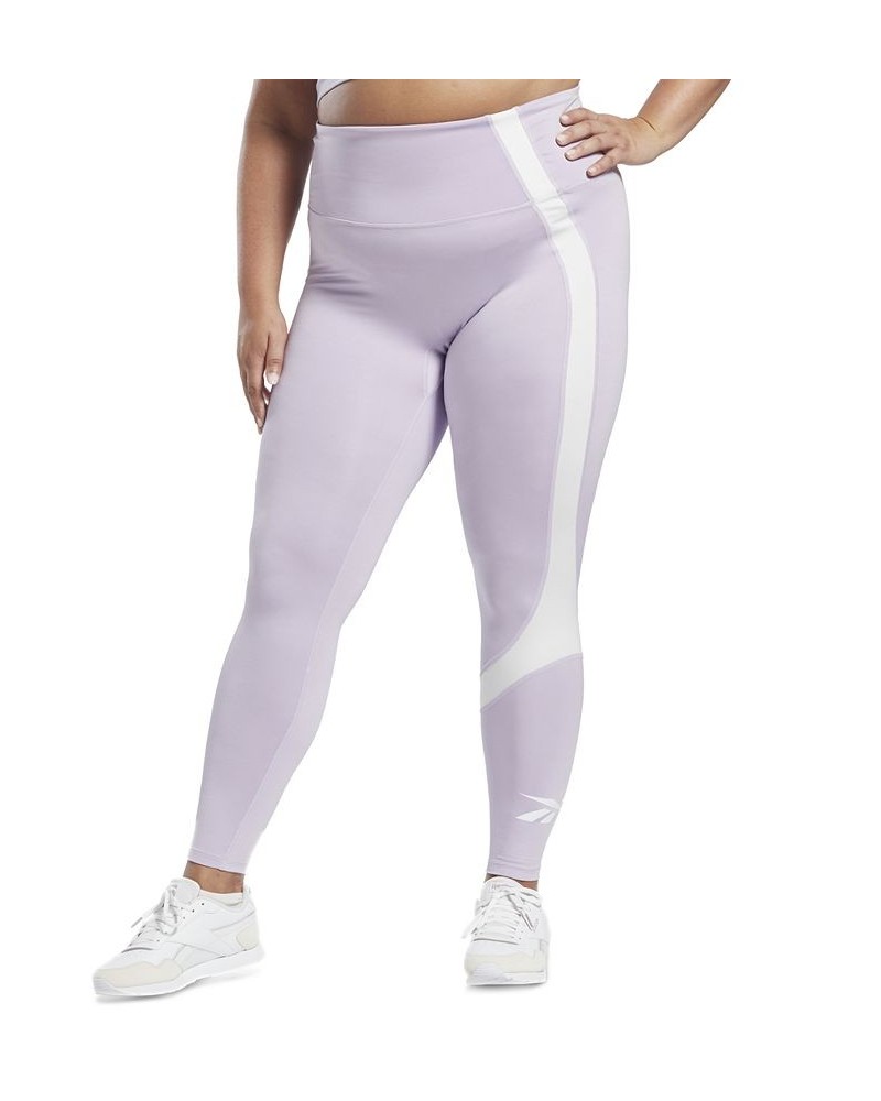 Plus Size Workout Ready High Rise Vector Leggings Purple Oasis $24.20 Pants
