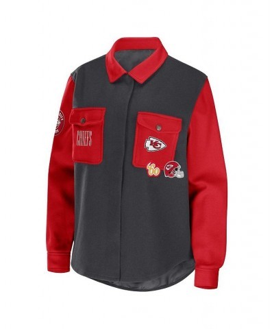 Women's Charcoal Kansas City Chiefs Button-Up Shirt Jacket Charcoal $42.00 Jackets