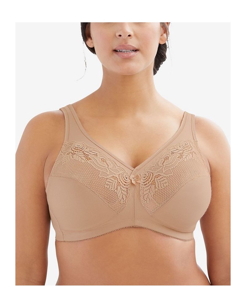Women's Full Figure Plus Size MagicLift Wirefree Minimizer Support Bra Cafe $24.00 Bras