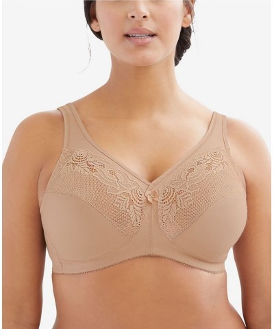 Women's Full Figure Plus Size MagicLift Wirefree Minimizer Support Bra Cafe $24.00 Bras