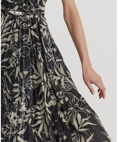Women's Printed Sequined Cocktail Dress Black Tan $76.05 Dresses