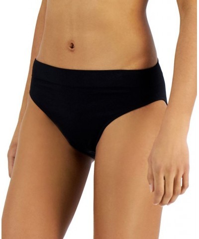 Women's Hi-Cut Seamless Bikini Underwear Deep Black $12.00 Panty