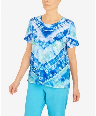 Petite Cool Vibrations Tie Dye Chevron T-shirt Multi $29.03 Tops