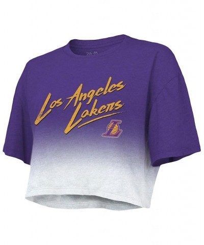 Women's Threads Purple and White Los Angeles Lakers Dirty Dribble Tri-Blend Cropped T-shirt Purple, White $35.99 Tops