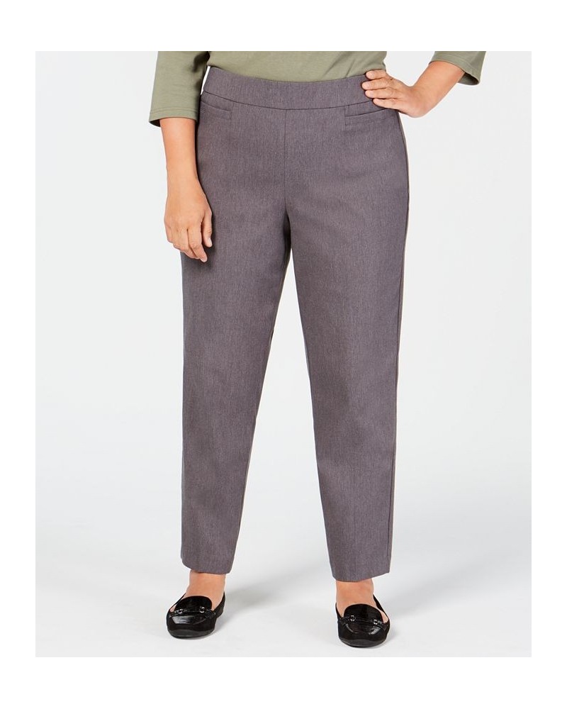 Plus Size Classic Allure Tummy Control Pull-On Average Length Pants Gray $29.14 Pants