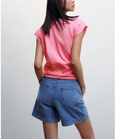Women's Knot Detail T-shirt Pink $17.64 Tops