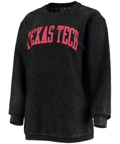 Women's Black Texas Tech Red Raiders Comfy Cord Vintage-Like Wash Basic Arch Pullover Sweatshirt Black $43.19 Sweatshirts