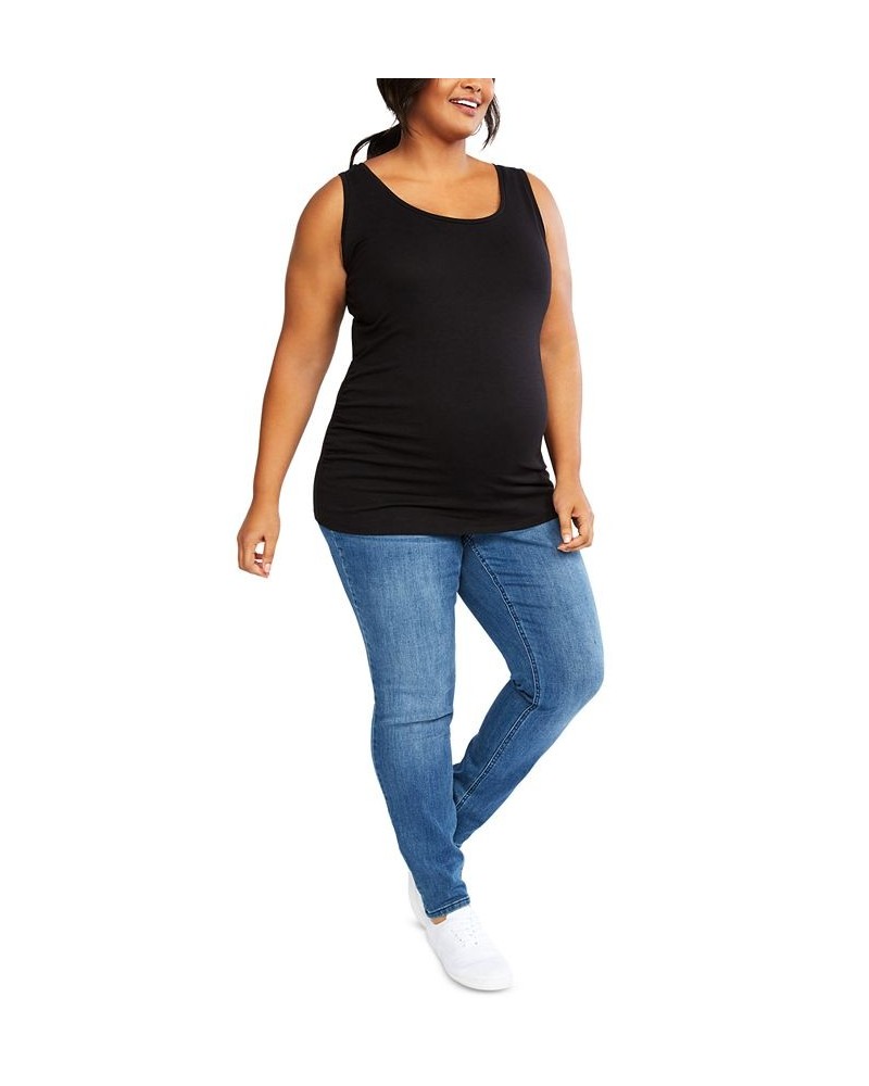 Indigo Blue Plus Size Super Stretch Skinny Maternity Jeans Medium Wash $24.94 Jeans