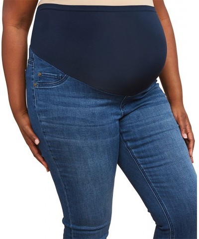 Indigo Blue Plus Size Super Stretch Skinny Maternity Jeans Medium Wash $24.94 Jeans