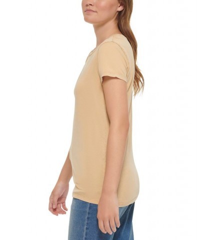 Calvin Klein Women’s Cotton Iconic Logo T-Shirt Travertine $13.38 Tops