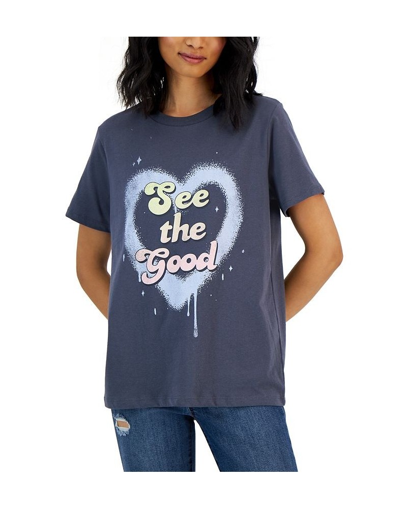 Juniors' See the Good Short-Sleeve Tee Gray $10.99 Tops