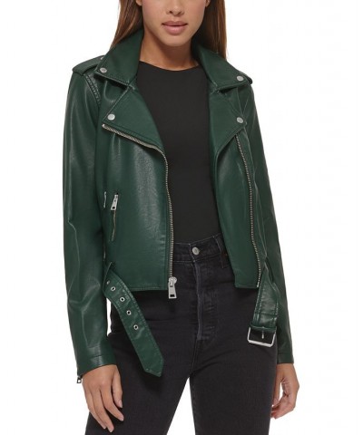 Women's Faux-Leather Moto Jacket Pine Grove $32.90 Jackets