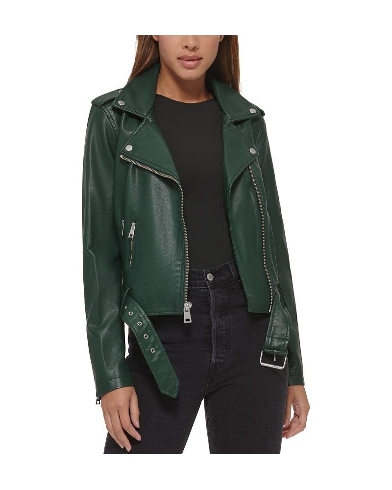 Women's Faux-Leather Moto Jacket Pine Grove $32.90 Jackets