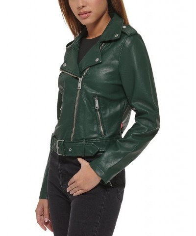 Women's Faux-Leather Moto Jacket Pine Grove $32.90 Jackets