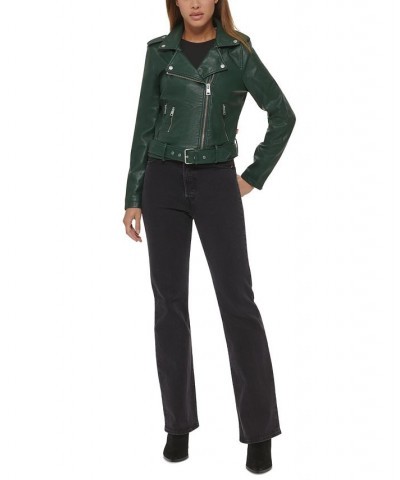 Women's Faux-Leather Moto Jacket Pine Grove $32.90 Jackets