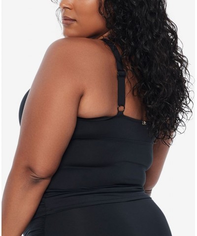 Plus Size High Neck Tankini Black $49.40 Swimsuits