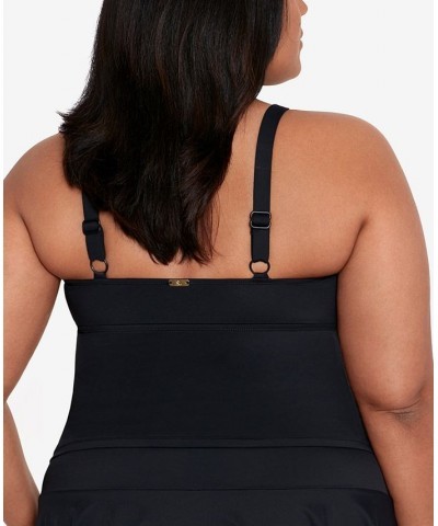 Plus Size High Neck Tankini Black $49.40 Swimsuits