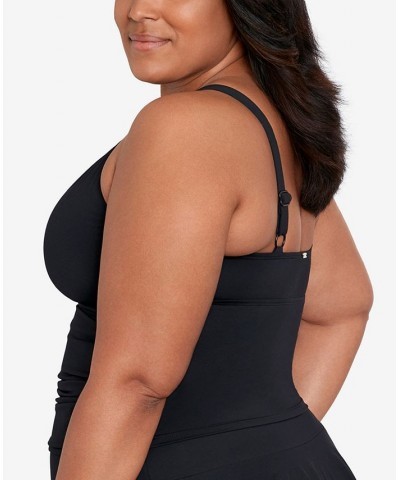 Plus Size High Neck Tankini Black $49.40 Swimsuits