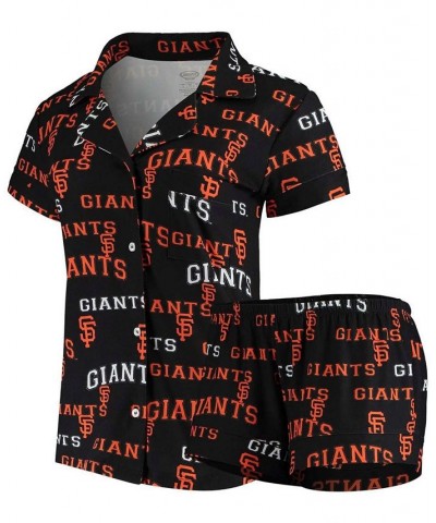 Women's Black San Francisco Giants Fairway Shirt and Shorts Sleep Set Black $24.75 Pajama